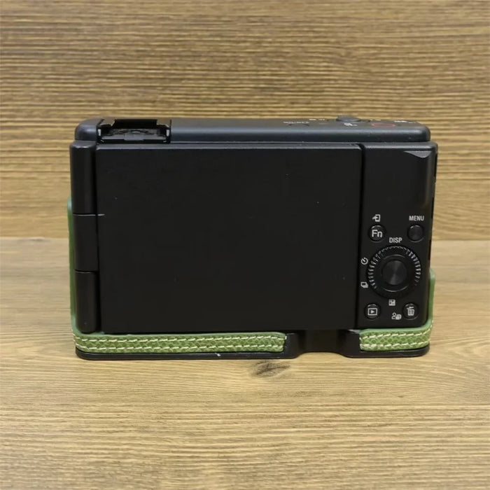 For Sony ZV-1 II / ZV-1F Camera Case PU Leather Half Body Protective Cover with Screw - Green - 4