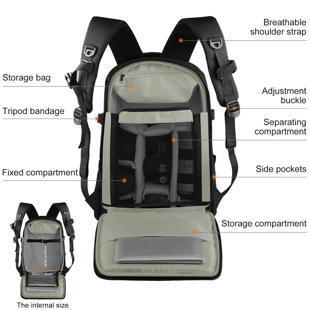 PULUZ PU5015B Camera Backpack for DJI Ronin-SC / Ronin-S Handheld Gimbal Waterproof Oxford Cloth Shoulder Bag - 6