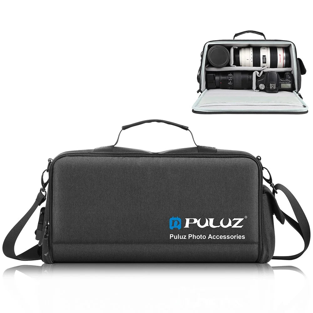 PULUZ PU5016B Digital Camera Handbag Crossbody Bag Padded Dividers SLR Camera Shoulder Bag - 1