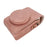 PU Leather Camera Bag for Sony Ricoh Panasonic Vintage Style Camera Case with Shoulder Strap - Pink - 2