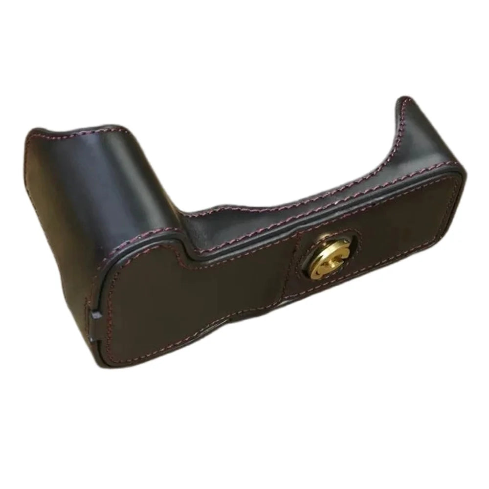 For Canon EOS 200D / 200D II PU Leather Camera Bottom Cover Half Body Case with Screw - Black - 1