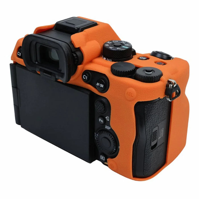 For Sony A7R5 / A7M5 Silicone Case Camera Protector Sleeve Protection Cover - Orange - 3