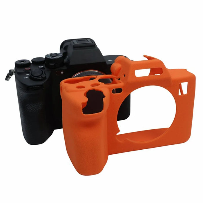 For Sony A7R5 / A7M5 Silicone Case Camera Protector Sleeve Protection Cover - Orange - 5