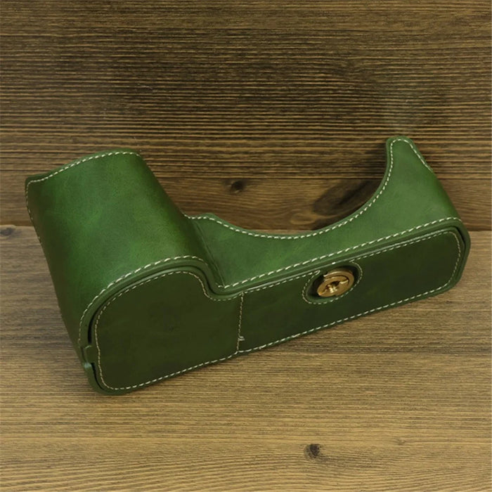 For Nikon Z8 PU Leather Bottom Case Anti-scratch Half Body Camera Cover with Battery Opening - Green - 5