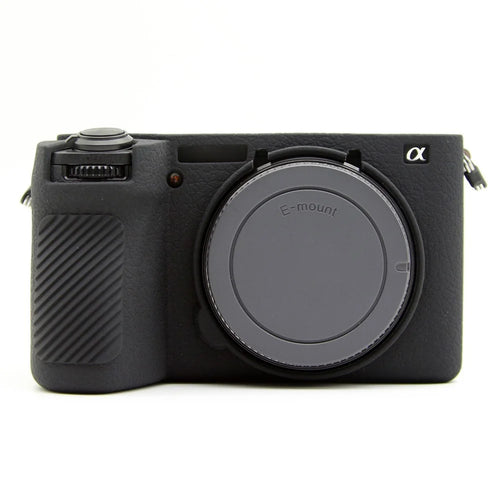 For Sony A6700 Textured Case Anti-Scratch Silicone Cover Camera Sleeve - Black - 1
