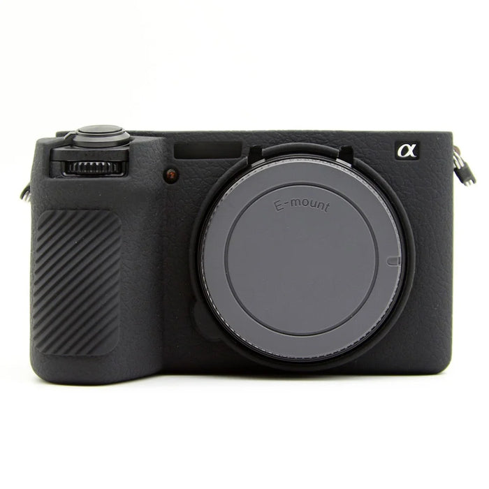 For Sony A6700 Textured Case Anti-Scratch Silicone Cover Camera Sleeve - Black - 1