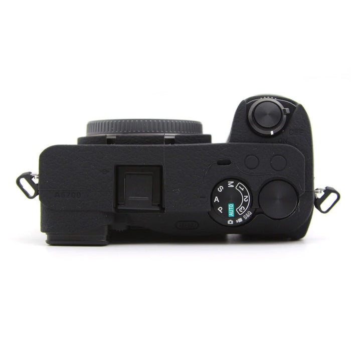 For Sony A6700 Textured Case Anti-Scratch Silicone Cover Camera Sleeve - Black - 3