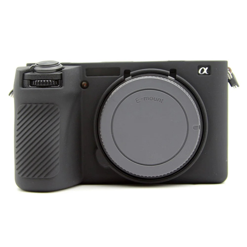 For Sony A6700 Camera Sleeve Textured Silicone Protector Case Cover - Black - 1