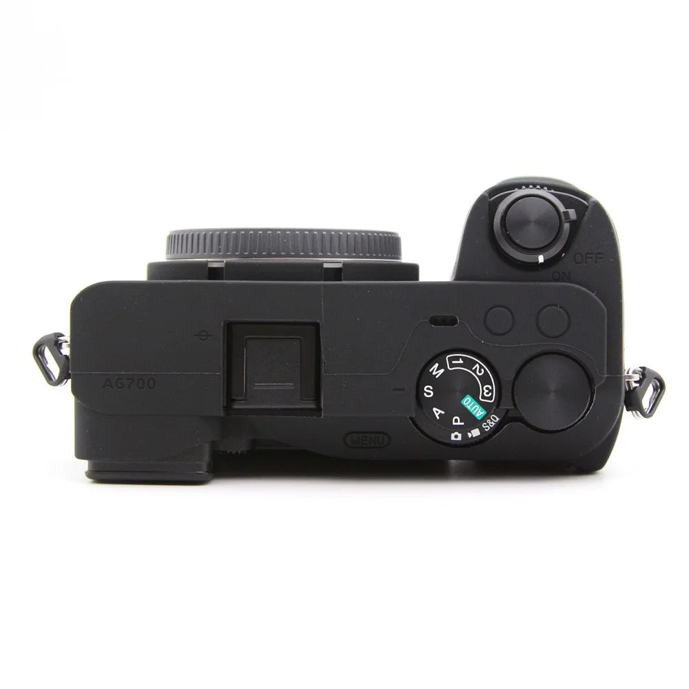 For Sony A6700 Camera Sleeve Textured Silicone Protector Case Cover - Black - 3