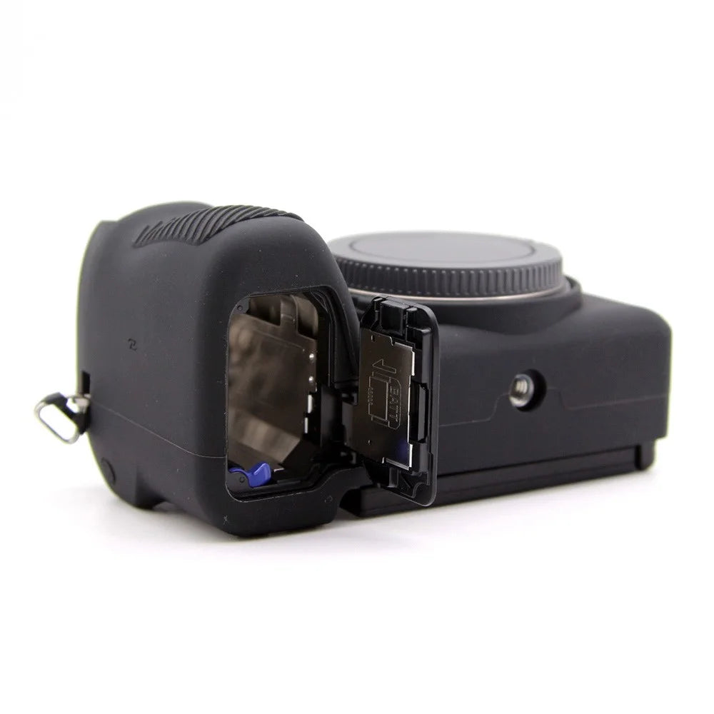 For Sony A6700 Camera Sleeve Textured Silicone Protector Case Cover - Black - 4