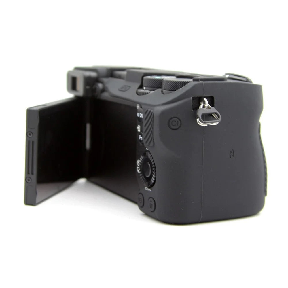 For Sony A6700 Camera Sleeve Textured Silicone Protector Case Cover - Black - 5