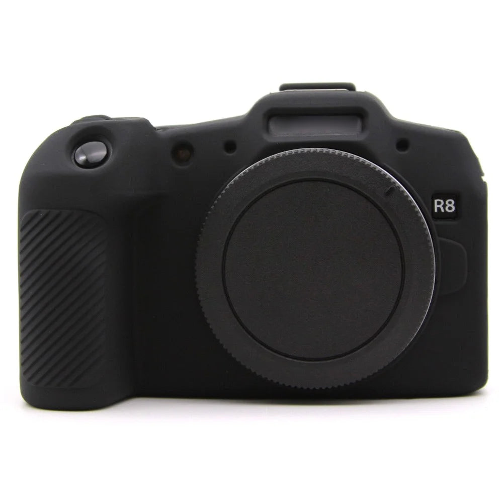 For Canon EOS R8 Anti-drop Camera Cover Soft Silicone Protective Case, Glossy - Black - 1