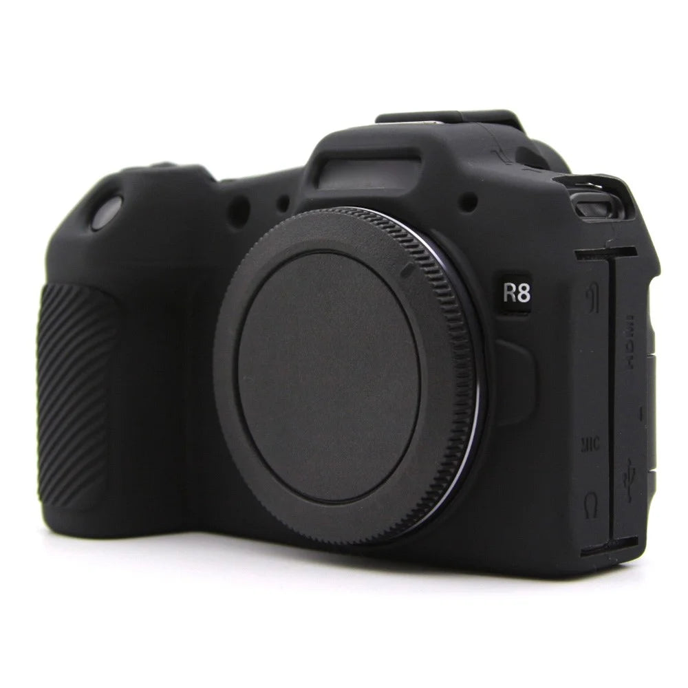 For Canon EOS R8 Anti-drop Camera Cover Soft Silicone Protective Case, Glossy - Black - 2