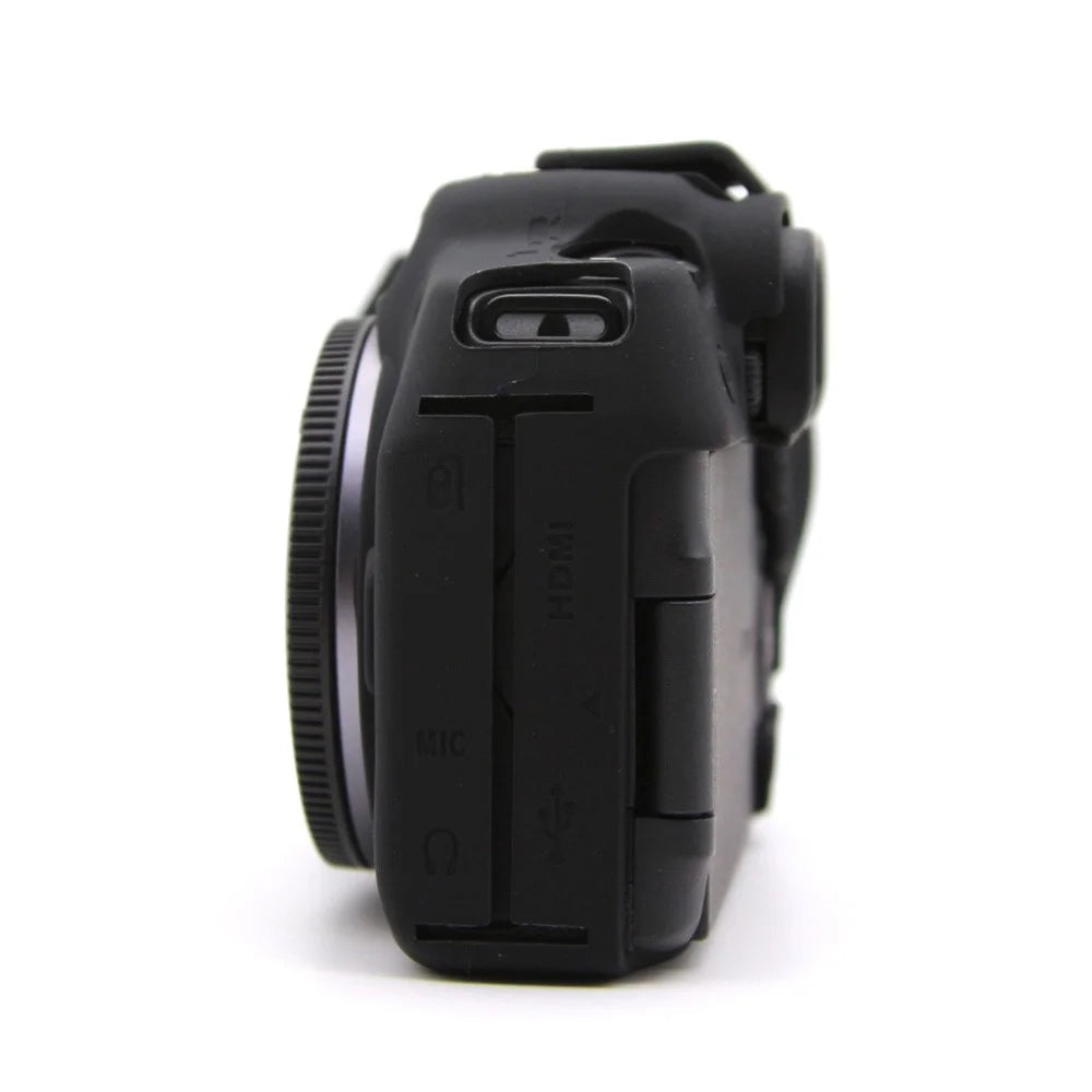 For Canon EOS R8 Anti-drop Camera Cover Soft Silicone Protective Case, Glossy - Black - 3