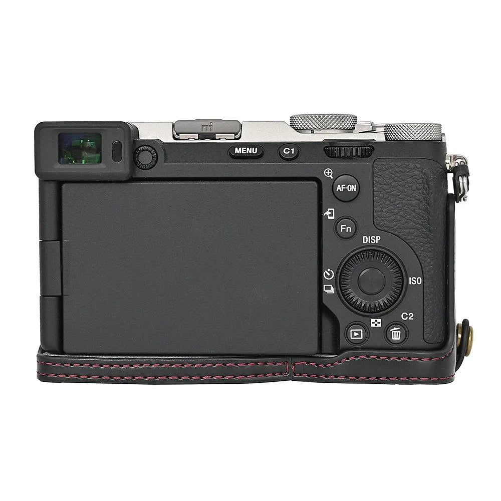 For Sony A7C II / A7CR Detachable Camera Bag PU Leather Battery Opening Case with Lens Bag - Black - 3
