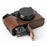 For Fuji X100V Bottom Case Battery Opening Design PU Leather Camera Half Body Cover + Wrist Strap - Coffee - 4