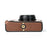 For Fuji X100V Bottom Case Battery Opening Design PU Leather Camera Half Body Cover + Wrist Strap - Coffee - 5