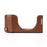 For Fuji X100V Bottom Case Battery Opening Design PU Leather Camera Half Body Cover + Wrist Strap - Coffee - 6