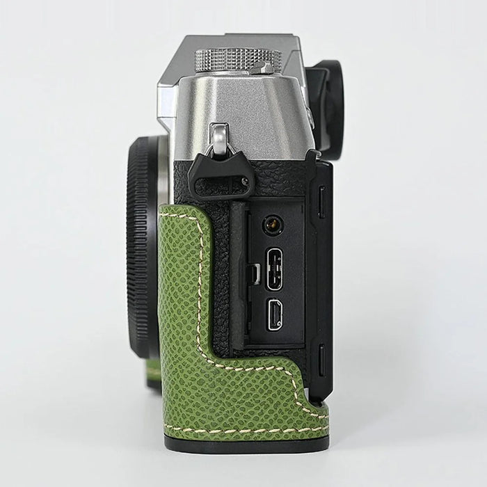 For Fujifilm XT10 / XT20 / XT30 / XT30 II PU Leather Camera Case Bottom Half-Body Protective Case with Hand Grip - Green - 3