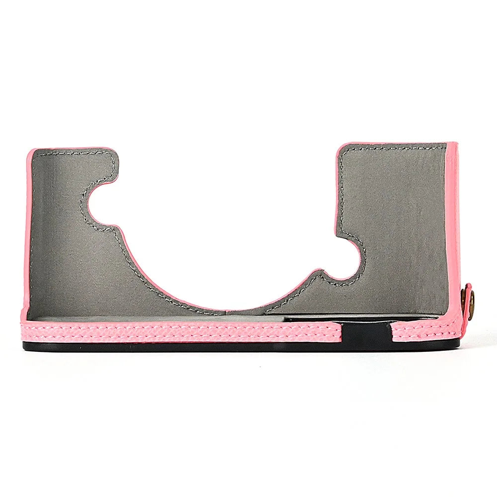 Leather Camera Case For Nikon ZFC Bottom Half-Body Camera Cover Anti-Scratch Protector with Hand Grip - Pink - 7