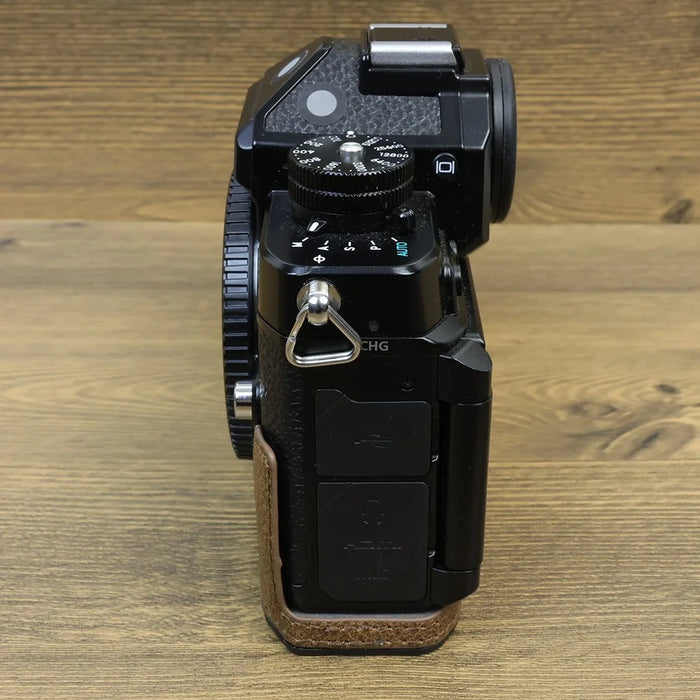 For Nikon ZF PU Leather Camera Bag Battery Opening Anti-drop Protective Case - Khaki - 6