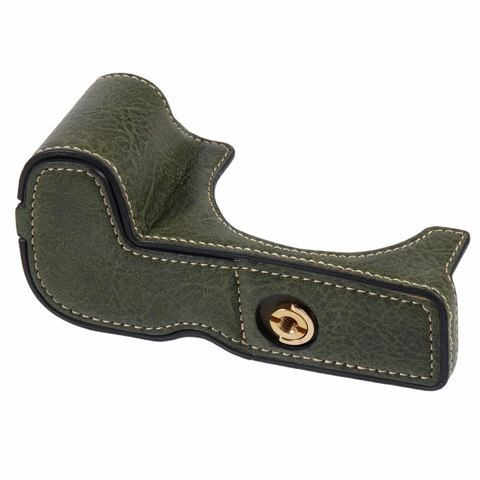 For Canon EOS R8 / RP PU Leather Camera Case Bottom Half-Body Protective Case with Battery Opening - Green - 3