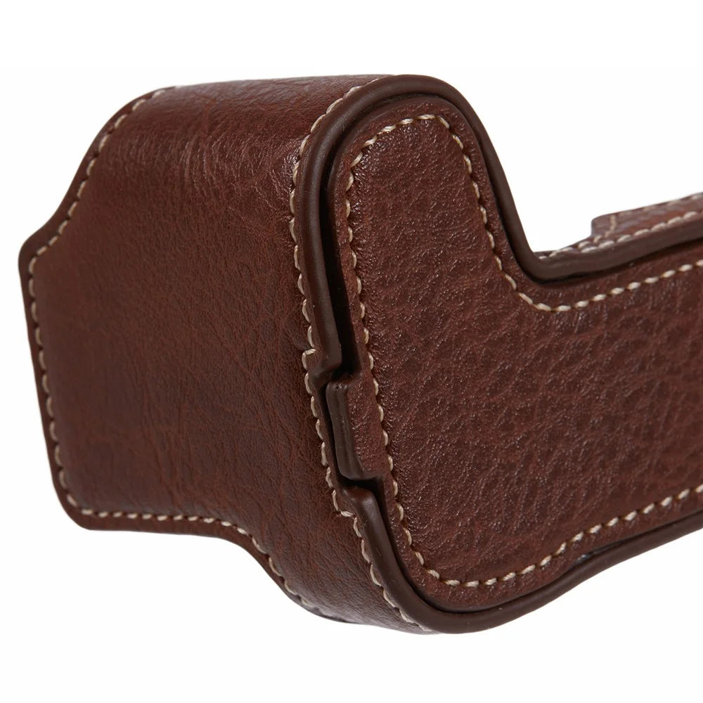 For Canon EOS R10 PU Leather Protective Case Half Body Camera Cover with Battery Opening - Brown - 6