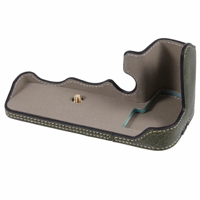 For Canon R5 / R6 / R6 Mark II Protective PU Leather Half Camera Case Bottom Half-Body Protective Cover - Green - 2