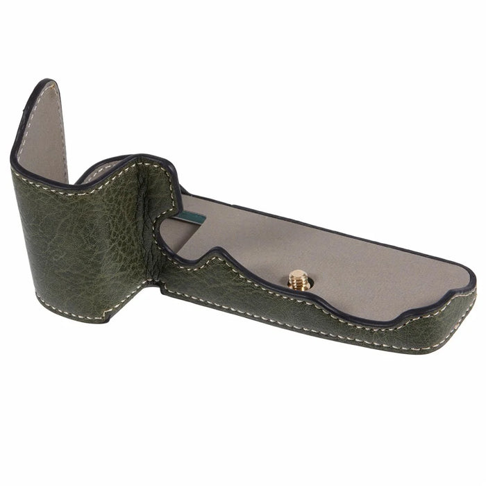 For Canon R5 / R6 / R6 Mark II Protective PU Leather Half Camera Case Bottom Half-Body Protective Cover - Green - 5