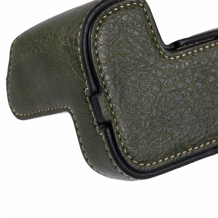 For Canon R5 / R6 / R6 Mark II Protective PU Leather Half Camera Case Bottom Half-Body Protective Cover - Green - 6