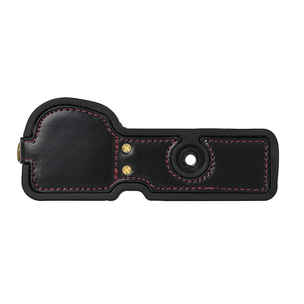 For Sony ZV-E10 Battery Opening Design PU Leather Camera Cover Half Body Bottom Case with Wrist Strap - Black - 7
