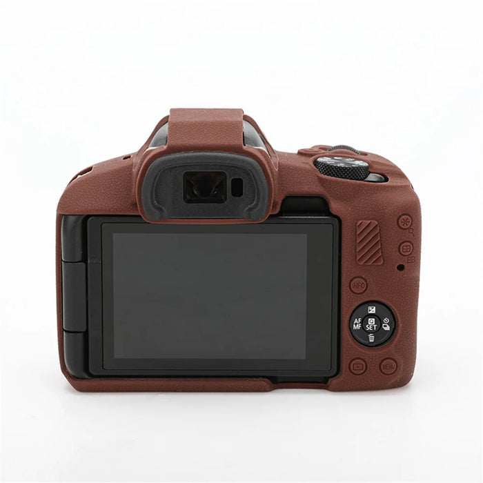 For Canon EOS R50 Silicone Protective Case Soft Anti-collision Camera Cover - Coffee - 3