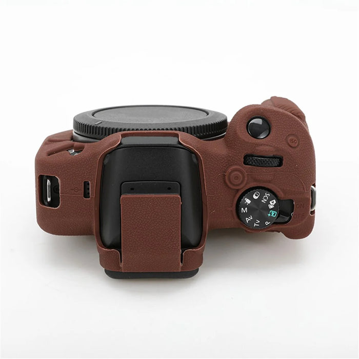For Canon EOS R50 Silicone Protective Case Soft Anti-collision Camera Cover - Coffee - 4