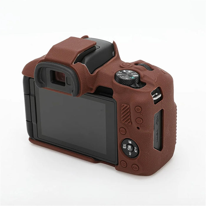 For Canon EOS R50 Silicone Protective Case Soft Anti-collision Camera Cover - Coffee - 5