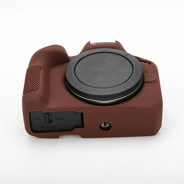 For Canon EOS R50 Silicone Protective Case Soft Anti-collision Camera Cover - Coffee - 6