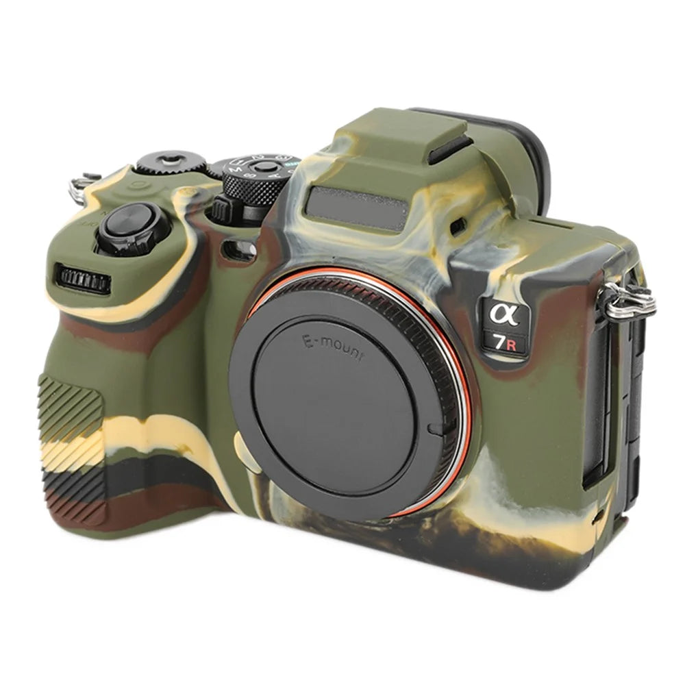 For Sony A7R5 / A7M5 Glossy Camera Cover Drop Protection Soft Silicone Protective Case - Camouflage - 1