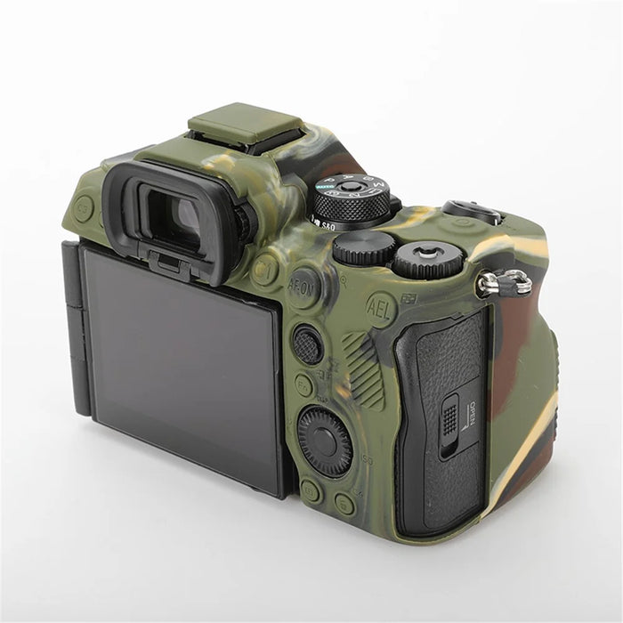 For Sony A7R5 / A7M5 Glossy Camera Cover Drop Protection Soft Silicone Protective Case - Camouflage - 5