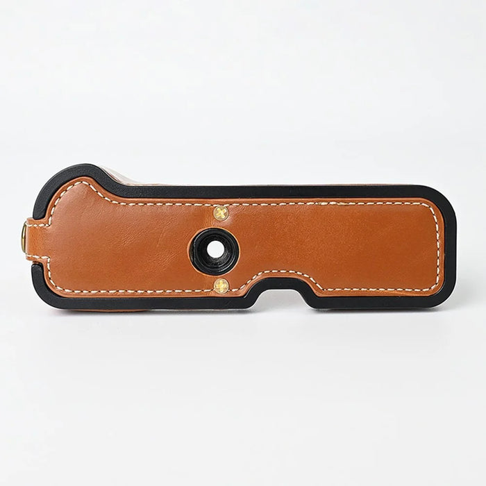 For Fuji XT10 / XT20 / XT30 / XT30 II Leather Camera Case Bottom Half-Body Camera Protective Cover with Strap - Brown - 7