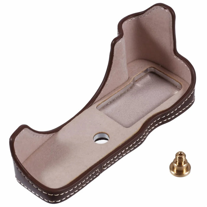 For Canon EOS R50 / R100 Camera Half Body Case PU Leather Bottom Cover with Screw - Coffee - 1