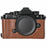 For Nikon Z f Tree Bark Leather Bottom Case Half Camera Cover with Battery Opening - Coffee - 1