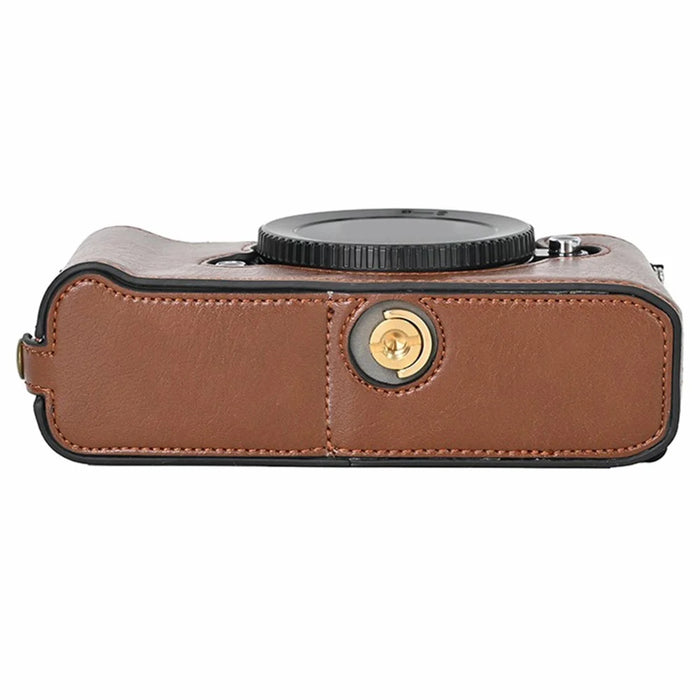 For Nikon Z f Tree Bark Leather Bottom Case Half Camera Cover with Battery Opening - Coffee - 5