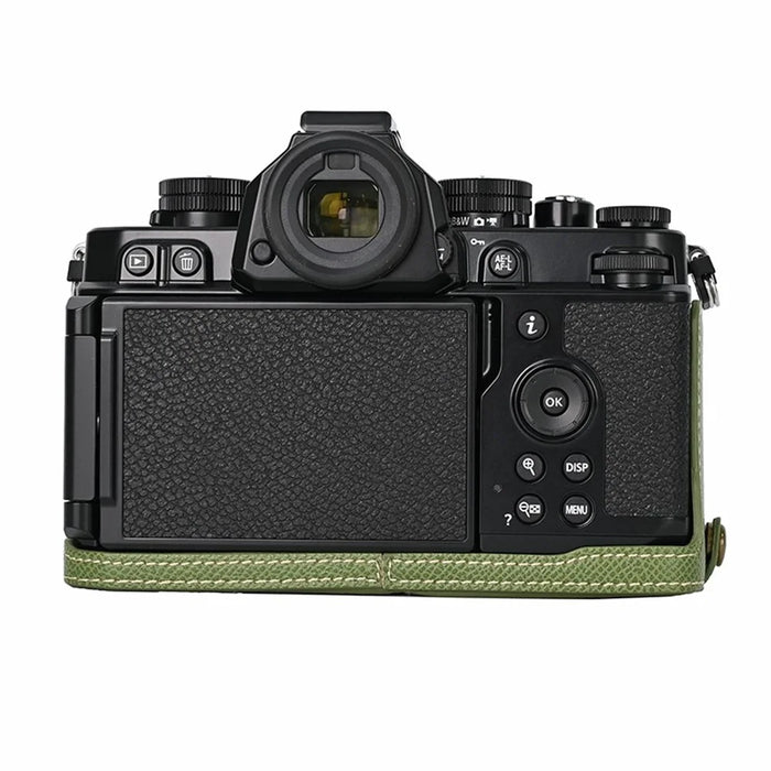 For Nikon Z f Battery Opening Design Palm Texture PU Leather Camera Cover Half Body Bottom Case - Green - 2