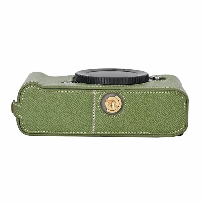 For Nikon Z f Battery Opening Design Palm Texture PU Leather Camera Cover Half Body Bottom Case - Green - 4