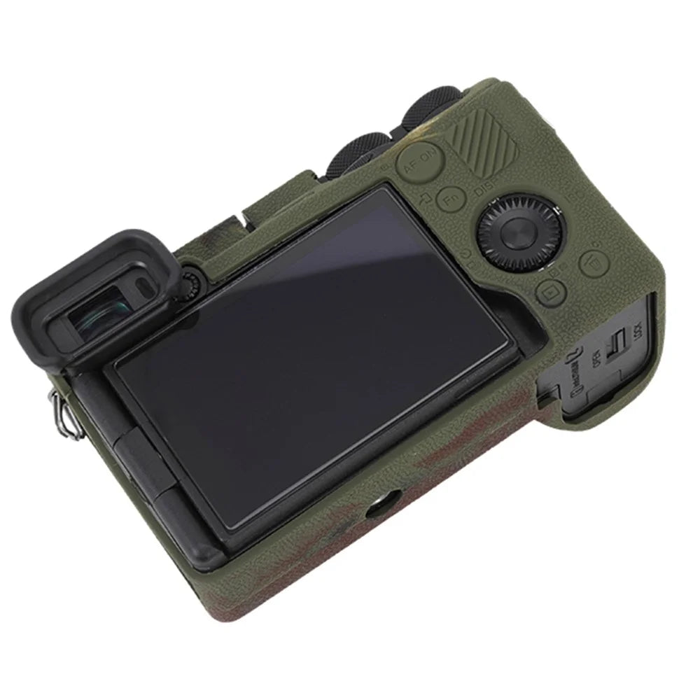 For Sony A6700 Litchi Texture Silicone Protective Case Anti-collision Camera Cover - Camouflage - 3
