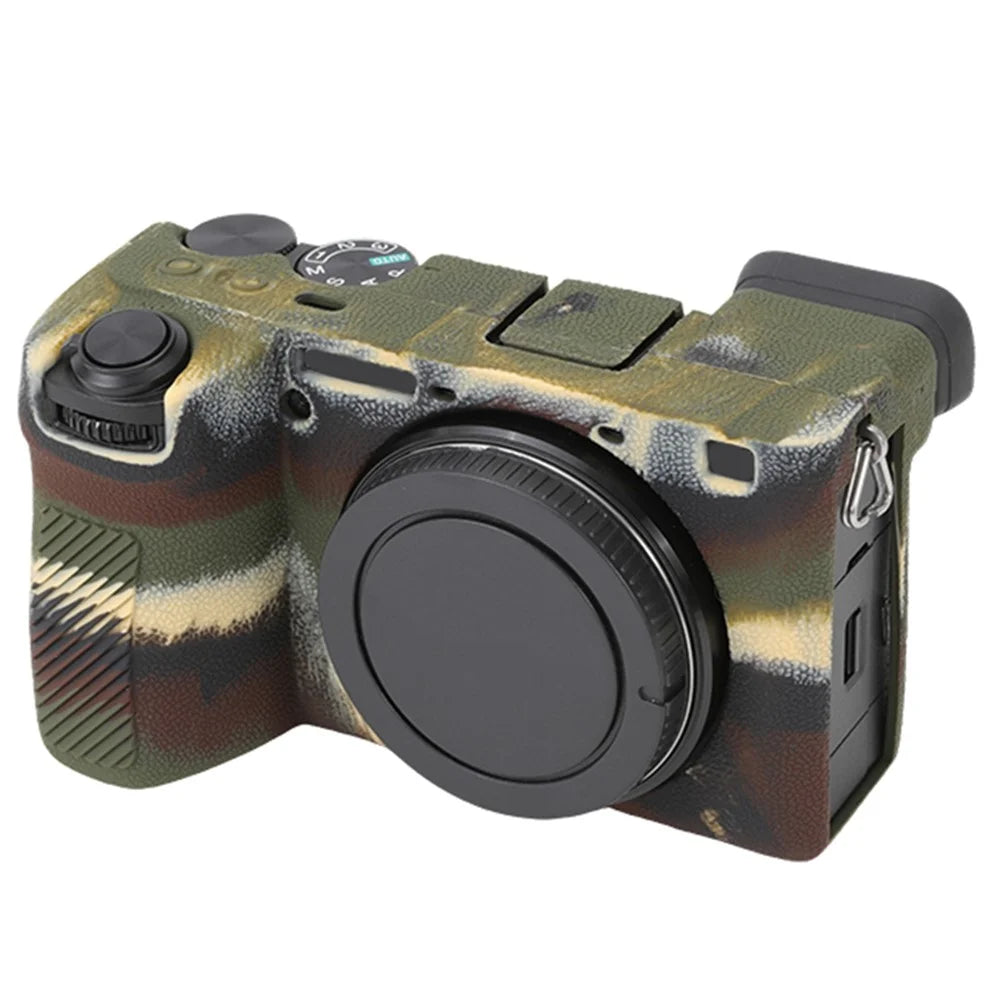 For Sony A6700 Litchi Texture Silicone Protective Case Anti-collision Camera Cover - Camouflage - 5