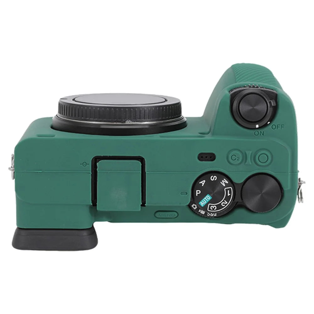 For Sony A6700 Drop Protection Camera Cover Soft Silicone Glossy Protective Case - Green - 3