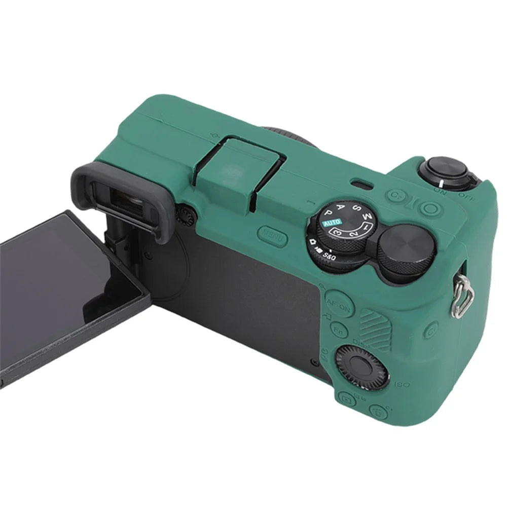 For Sony A6700 Drop Protection Camera Cover Soft Silicone Glossy Protective Case - Green - 7