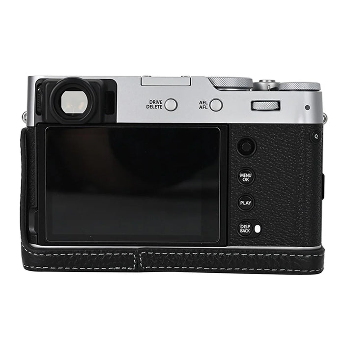 For Fujifilm X100VI Camera Half Body Cover Genuine Cow Leather Bottom Case - Black - 2