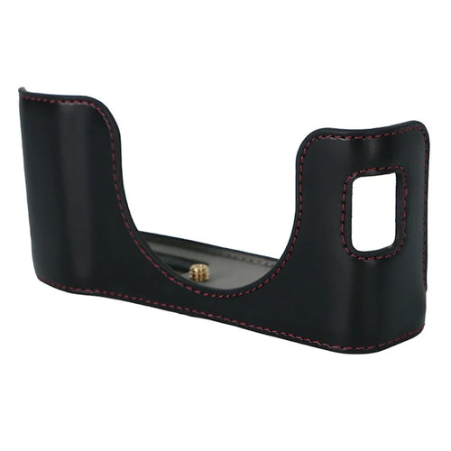 Bottom Cover for Fujifilm X100VI Half Body PU Leather Camera Case with Battery Opening - Black - 1