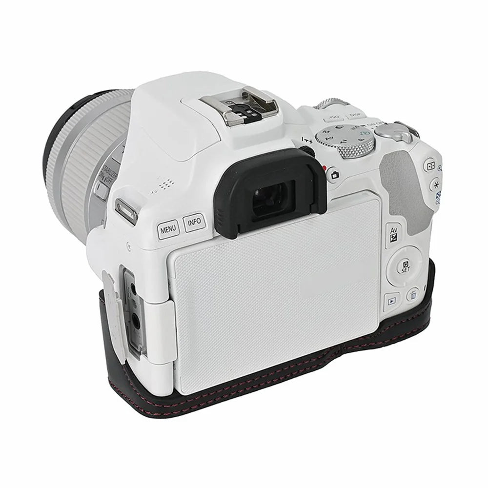 For Canon EOS 200D / 200D II Camera Bottom Case Leather Cover Easy to Change Battery - Black - 5